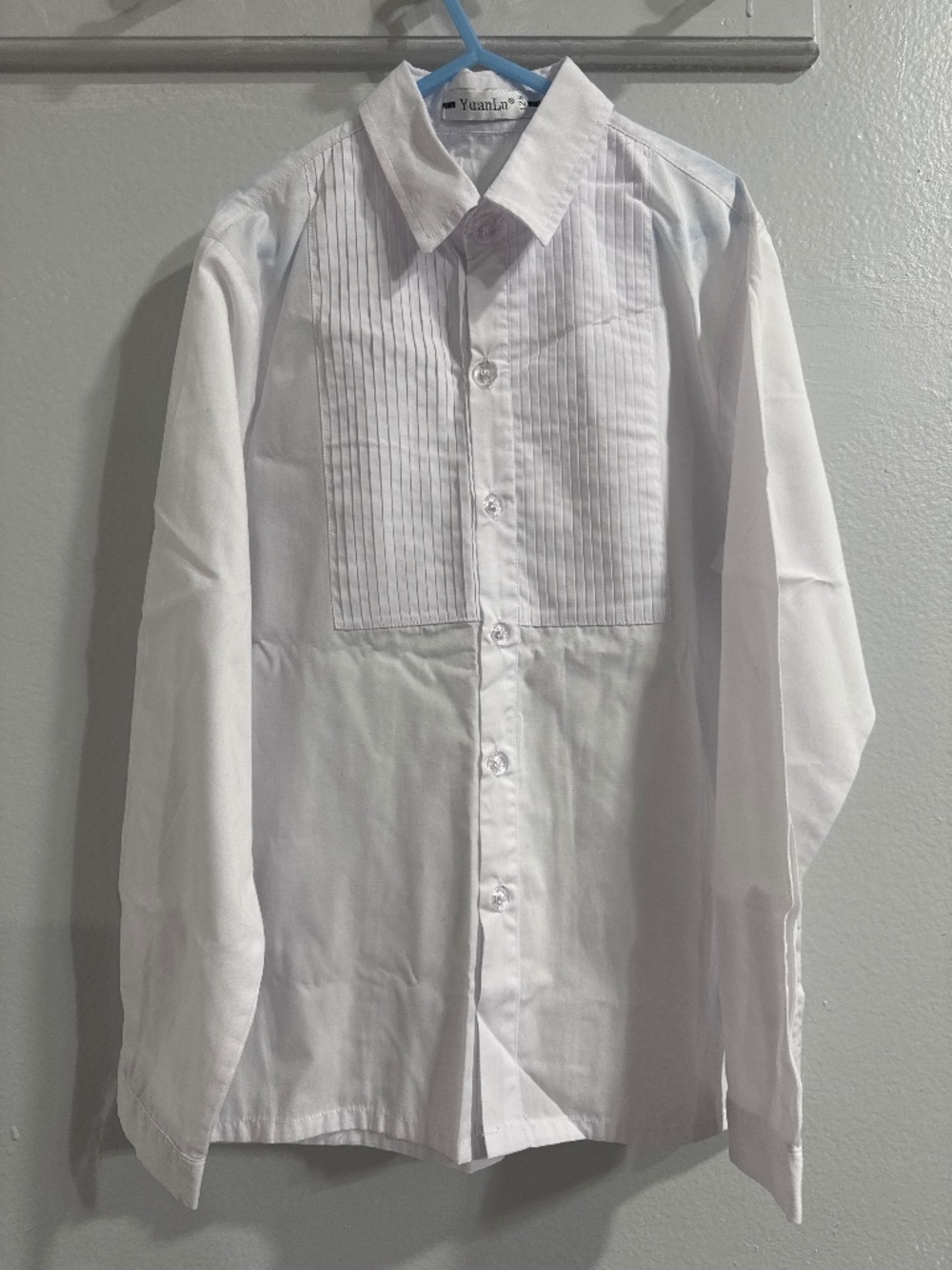 Kids white long sleeve button down shirt size 12